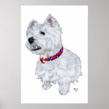 West Highland White Terrier Patriotic Poster