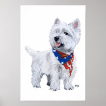 West Highland White Terrier Patriotic Posters