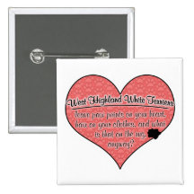 West Highland White Terrier Paw Prints Dog Humour Buttons