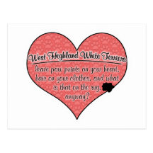 West Highland White Terrier Paw Prints Dog Humour Post Card