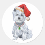 West Highland White Terrier Santa Claus Sticker