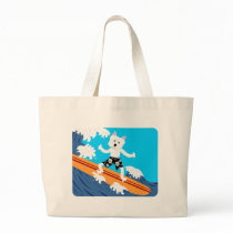 West Highland White Terrier Surfer Canvas Bags