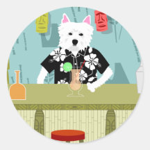 West Highland White Terrier Tiki Bar Sticker