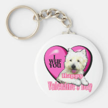 West Highland White Terrier Valentines Key Chain