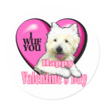 West Highland White Terrier Valentines stickers