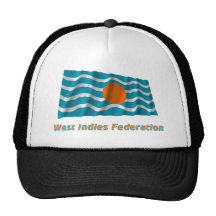 West Indies Federation Waving Flag with Name Hats