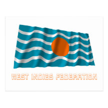 West Indies Federation Waving Flag with Name Post Cards
