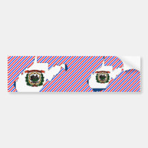 West Virginia Flag Map Bumper Stickers