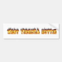 West Virginia Hottie fire and flames Bumper Sticker