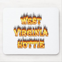 West Virginia Hottie fire and flames Mouse Mats