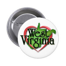 West Virginia Love Hug Pinback Button