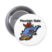 West Virginia Mountain State Cardinal Bear Rhodode Pin