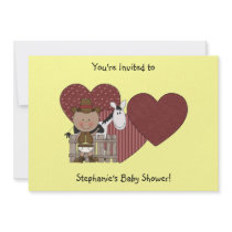 Western Baby Boy & Cow Pony Hearts - Shower Party Personalized Announcements