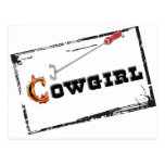 Western "Branded Cowgirl" Postcard