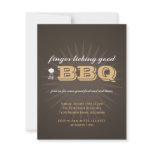 Western brown summer grill BBQ starburst picnic invitations