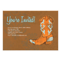 Western Cowboy Boot Invitation