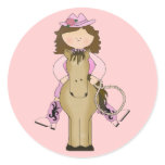 Western Fun Cowgirl, Horse, Rope Stickers