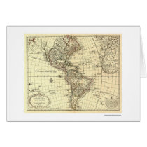 Western Hemisphere Map 1780 Card