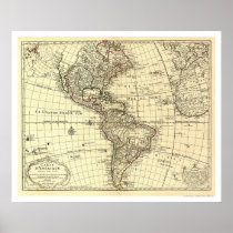 Western Hemisphere Map 1780 Print