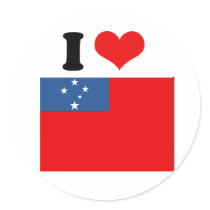 Western Samoa Flag Round Stickers