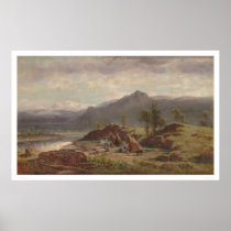 Western scene with Indian Camp (1275) Poster