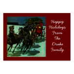 WESTERN STAGECOACH W/ CHRISTMAS TREE GIFT TAG CARD BUSINESS CARD TEMPLATES
