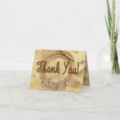 Wedding   Card Ideas on Western Theme Wedding Thank You Card Add Your Information On The