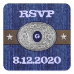 Western Wedding RSVP Envelope Invitation Seals stickers