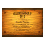 Western wood grain graduation party announcement