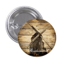 western woodgrain windmill country bridesmaid pins