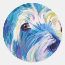Westie #1 round sticker