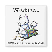 Westie Addict Square Magnet