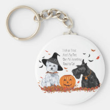 Westie and Scottie Halloween Key Chains
