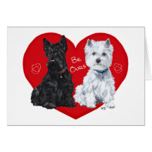 Westie and Scottie Valentine Greeting Card