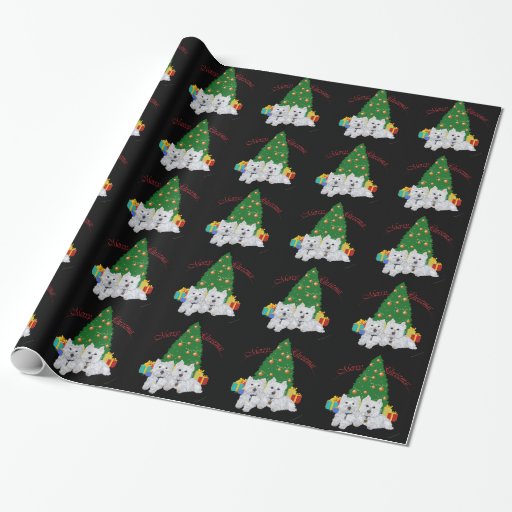 westie christmas gift wrap paper zazzle westie christmas gift wrap paper zazzle