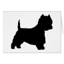 Westie Dog (black) Cards