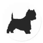 Westie Dog (black) stickers