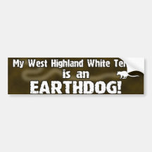 Westie Earthdog Bumper Sticker