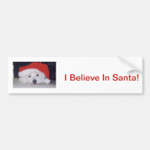 Westie in a Santa Hat Bumper Sticker