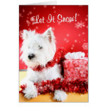 Westie Let It Snow Greeting #3 - Customisable Card