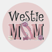 Westie MOM Round Stickers