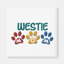 WESTIE Mum Paw Print 1 Fridge Magnet