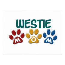 WESTIE Mum Paw Print 1 Post Card