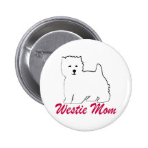 Westie Mum Pinback Buttons