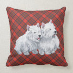 Westie on Tartan PILLOW