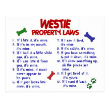 WESTIE Property Laws 2 Postcards