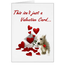 Westie Rose and Hearts Valentine Cards