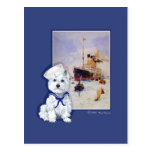 Westie Sailor and Travel Poster Postcard
