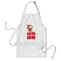 Westie Santa Hat Gift Box Aprons