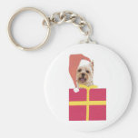 Westie Santa Hat Gift Box Keychains